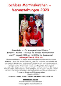 Flyer Konzert Samaclanka im Schloss Martinskirchen
